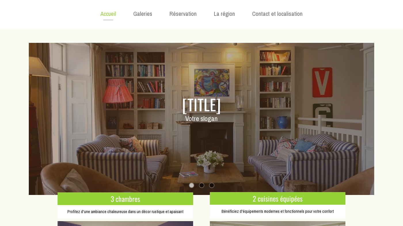 Plantilla para la creación de páginas web sobre Gîtes et Hotels